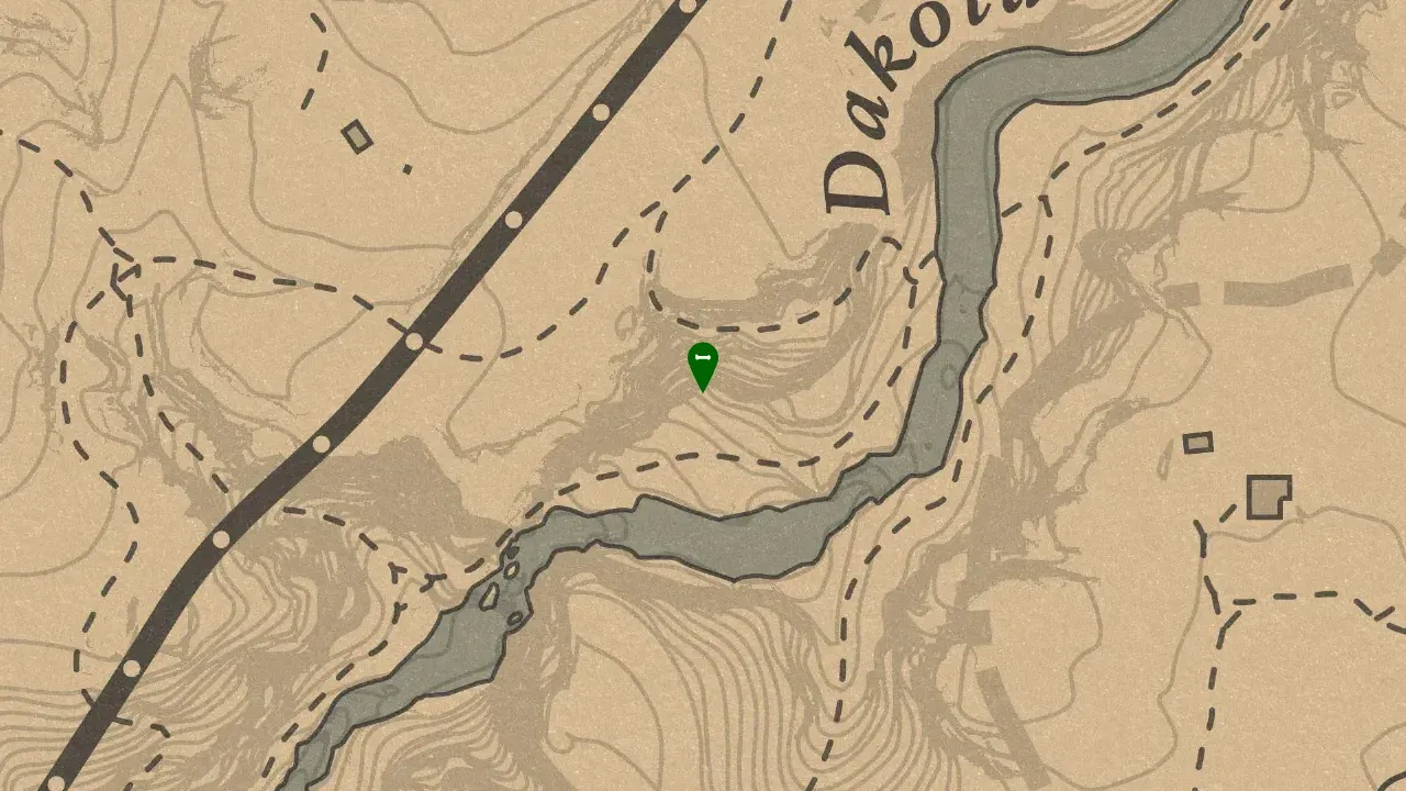 Dinosaur Bone #12, Grizzlies Rock Wall Dinosaur Bone Location Zoomed