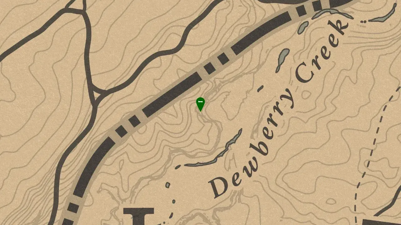 Dinosaur Bone #17, Heartlands Dewberry Creek Dinosaur Bone Location Zoomed