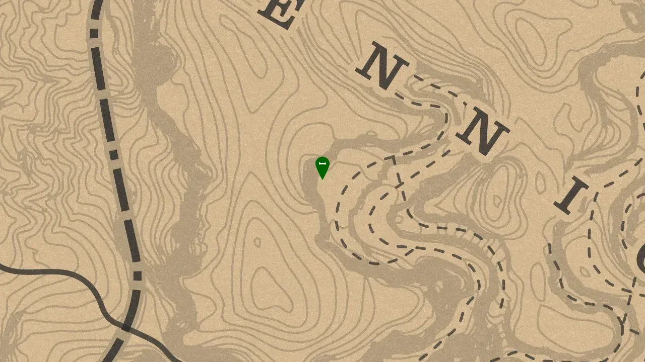 Dinosaur Bone #23, Hennigan's Stead Pike's Basin Dinosaur Bone Location Zoomed