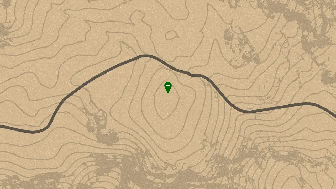 Dinosaur Bone #5, Grizzlies Northern Boundary Dinosaur Bone Location Zoomed