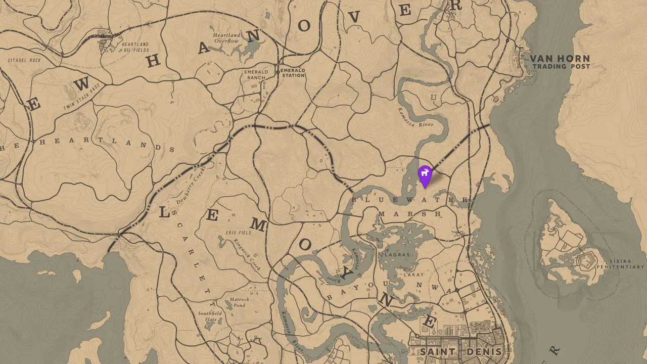 Red Dead Redemption 2 Legendary Boar Map