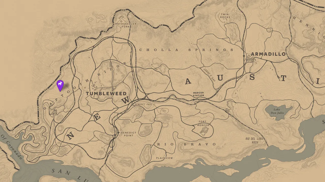 Red Dead Redemption 2 Legendary Cougar Map