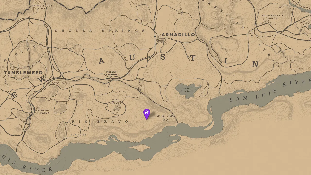 Red Dead Redemption 2 Legendary Pronghorn Map