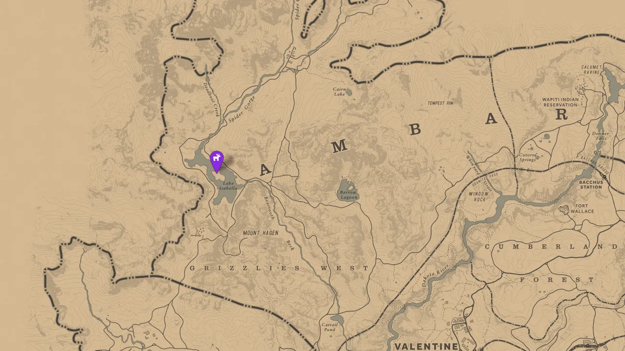 Red Dead Redemption 2 Legendary White Bison Map