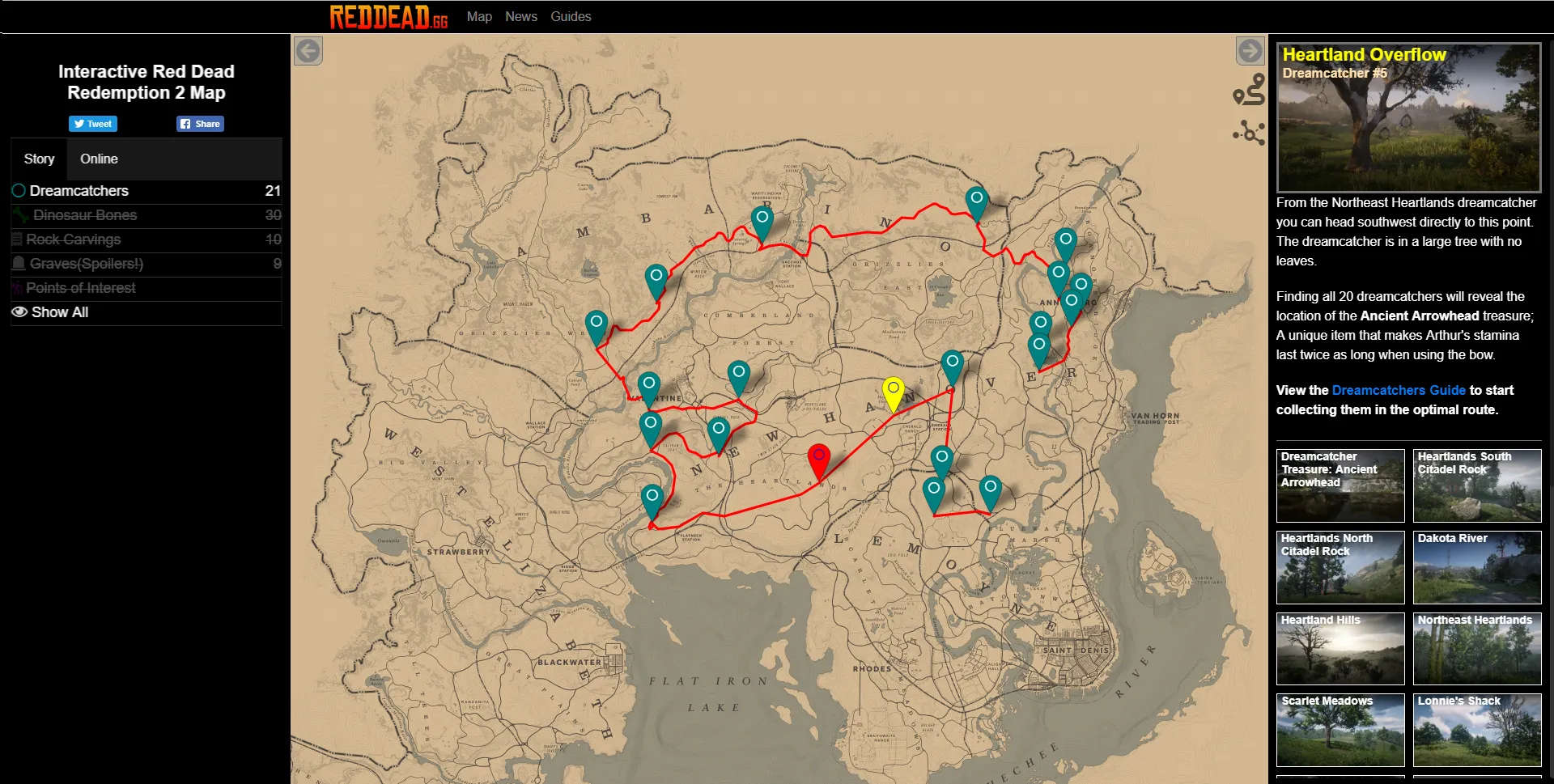 Red Dead Redemption 2 Map With Routes
