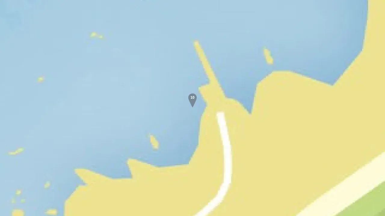 Close-up GTA Online map view of the ghost 10 pin by the cliffs of Paleto Cove
