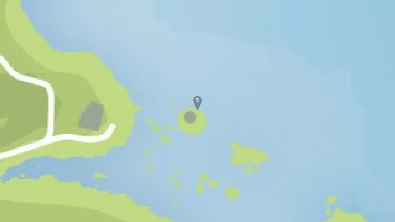 Close-up GTA Online map view of the ghost 5 pin at El Gordo Lighthouse