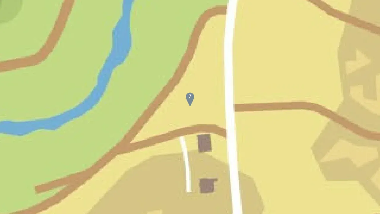 Close-up GTA Online map view of the ghost 7 pin at a house near the Zancudo River