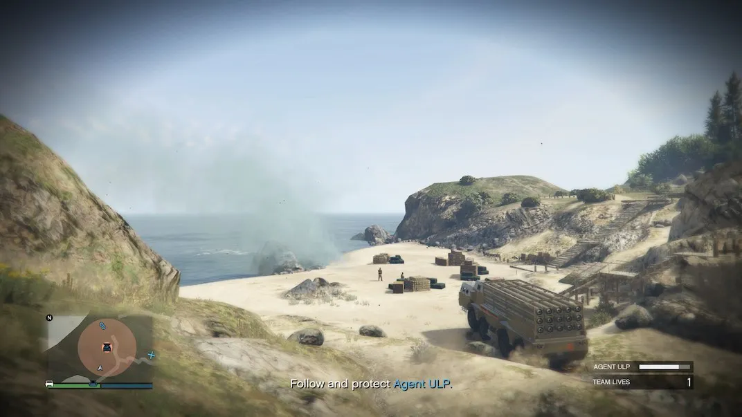 For the Grand Theft Auto V Online Doomsday Heist Act III Setup 2 mission you'll need to protect Agent ULP.