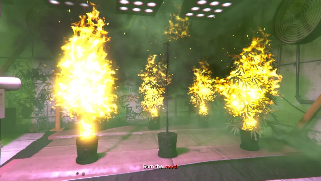 For the Fire It Up Short Trip Franklin and Lamar head to burn the product of a rival dealer.