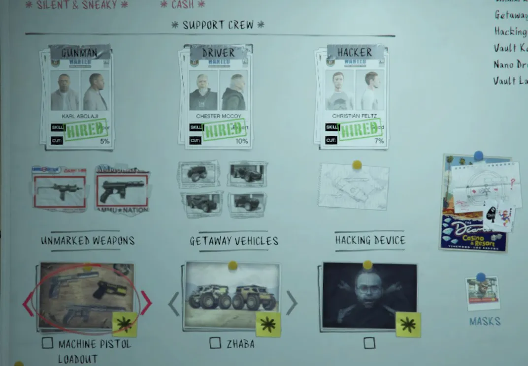 There are a lot of prep missions for the Diamond Casino Heist.