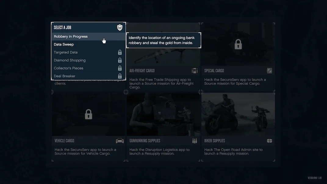 Paige Harris Client Jobs can be accessed through the touchscreen in the back of the Benefactor Terrorbyte in Grand Theft Auto V Online.