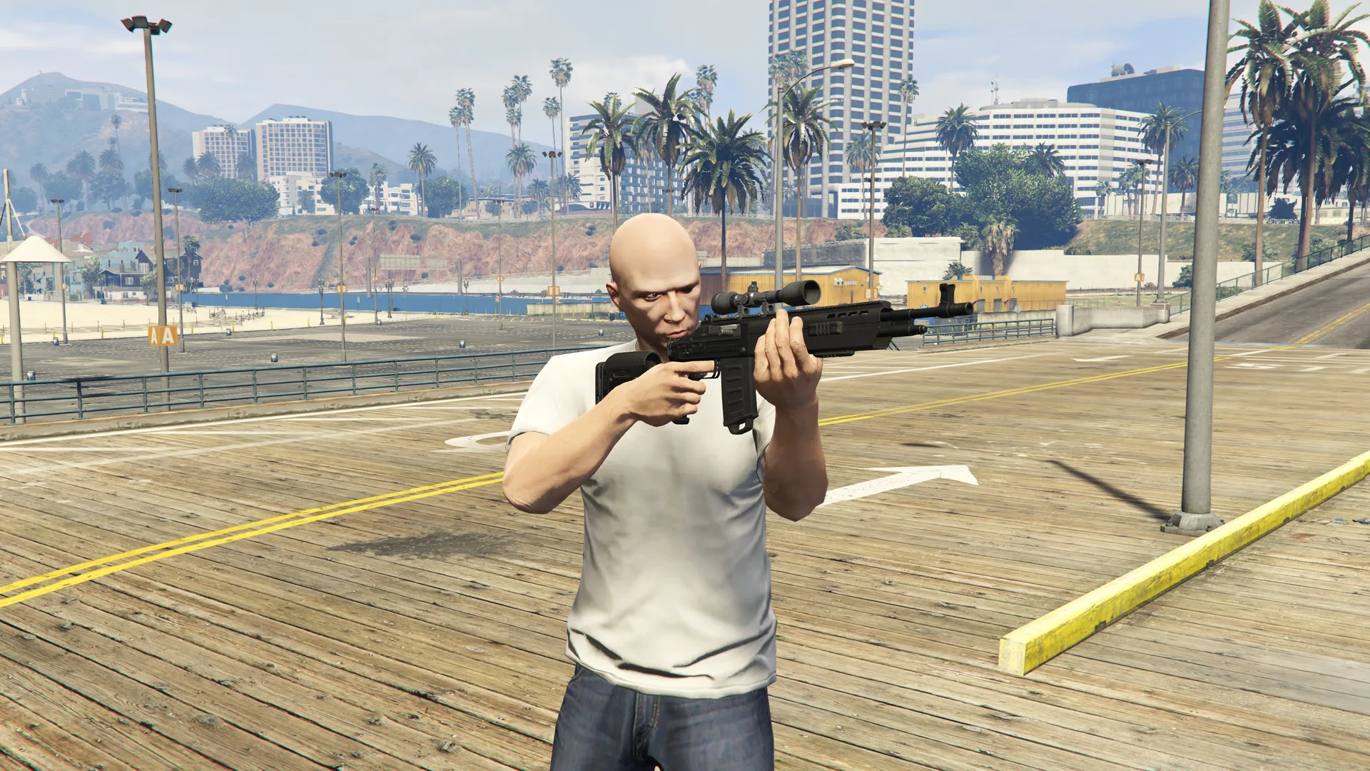 Marksman Rifle Mk II held by a GTA Online character