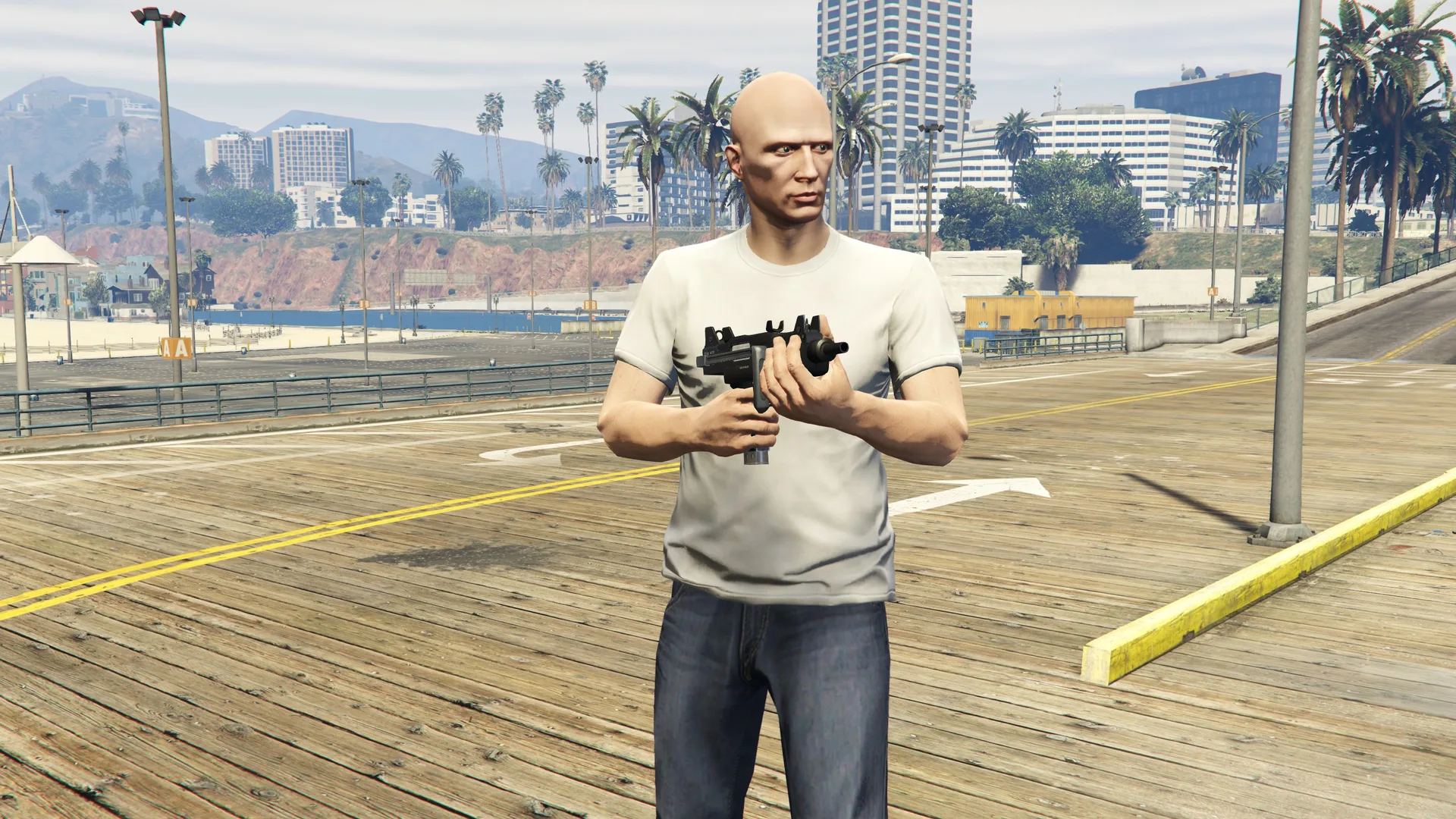 Micro SMG held by a GTA Online character