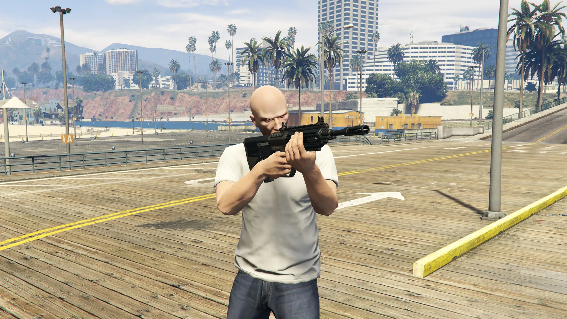 Military Rifle held by a GTA Online character