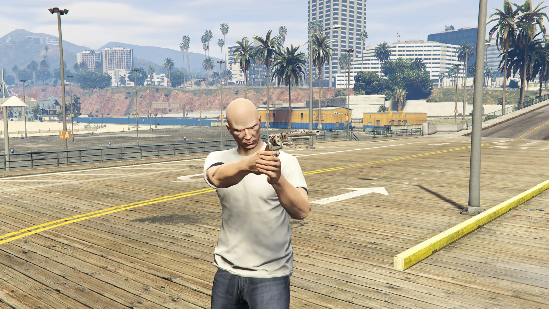 Navy Revolver held by a GTA Online character
