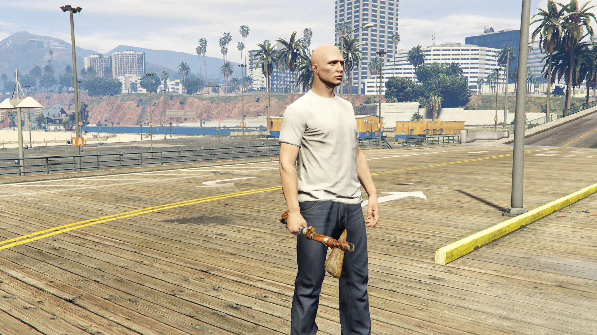 Stone Hatchet held by a GTA Online character